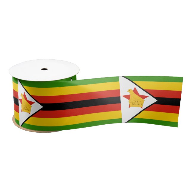 Zimbabwe Flag & Zimbabwe travel, holiday/sports Satin Ribbon (Spool)