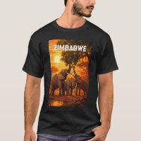 Zimbabwe Illustration Travel Art Vintage