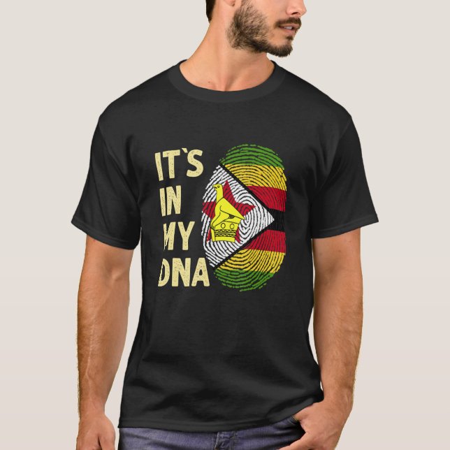 Zimbabwe In My Dna Zimbabwe Flag Team Zimbabwe T-Shirt (Front)