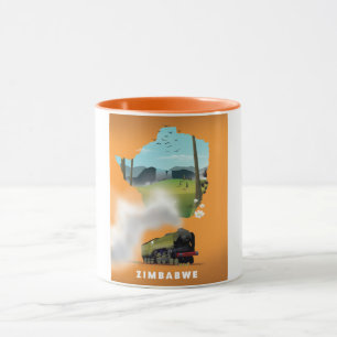 Zimbabwe Map illustrated travel poster Mug