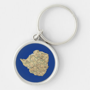 Zimbabwe Map Keychain