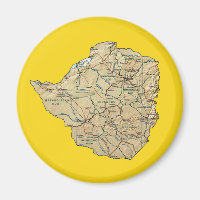 Zimbabwe Map Magnet