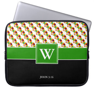 ZIMBABWE Monogram Christian WHITE Laptop Sleeve