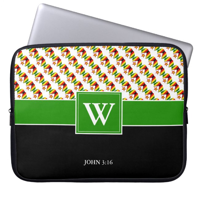 ZIMBABWE Monogram Christian WHITE Laptop Sleeve (Front)