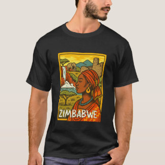 Zimbabwe Retro Comic Travelling Meet Me in Zimbabw T-Shirt