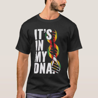 Zimbabwe Roots Flag Fingerprint Graphic Patriotic  T-Shirt