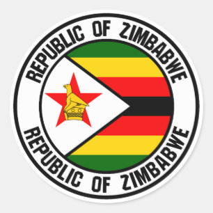 Zimbabwe Round Emblem Classic Round Sticker