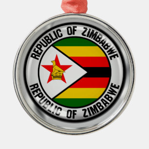 Zimbabwe Round Emblem Metal Ornament