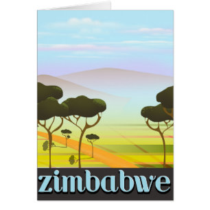 Zimbabwe vacation travel poster