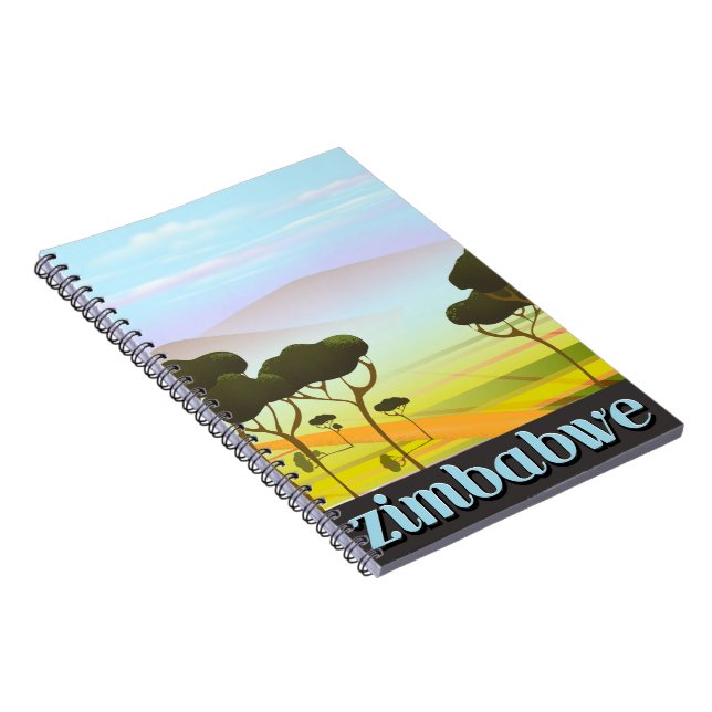 Zimbabwe vacation travel poster notebook (Right Side)