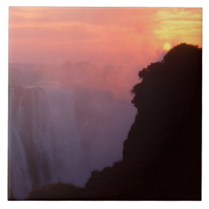 Zimbabwe, Victoria Falls National Park. Misty Ceramic Tile