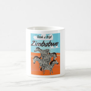 Zimbabwe Zebra vintage travel poster Coffee Mug