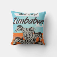 Zimbabwe Zebra vintage travel poster