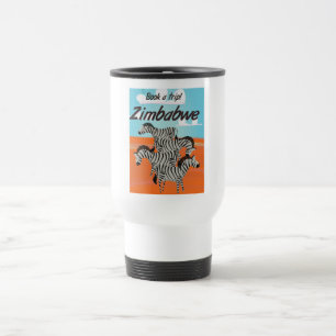 Zimbabwe Zebra vintage travel poster Travel Mug