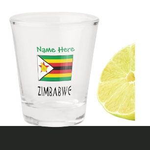 Zimbabwe Zimbabwe Flag Green Personalisation Shot Glass