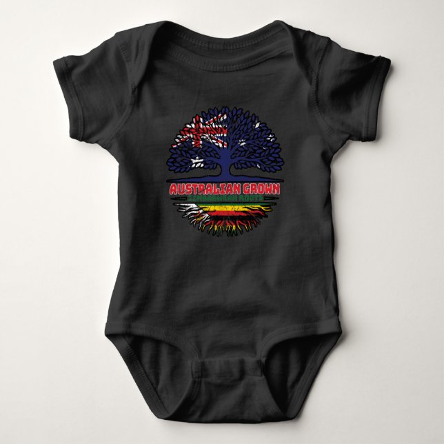 Zimbabwe Zimbabwean Australian Australia Tree Root Baby Bodysuit (Front)