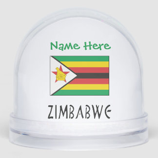 Zimbabwe Zimbabwean Flag Green Personalised  Snowglobe