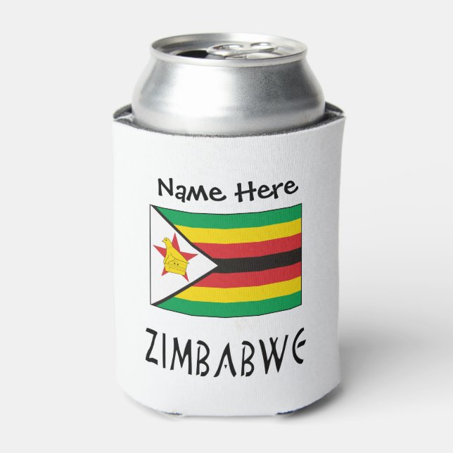 Zimbabwe Zimbabwean Flag Personalised  Can Cooler (Can Front)