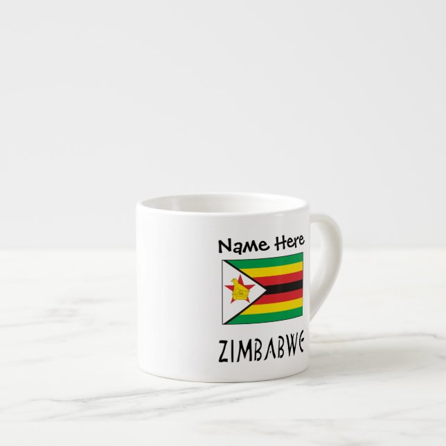 Zimbabwe Zimbabwean Flag Personalised  Espresso Cup (Front Right)