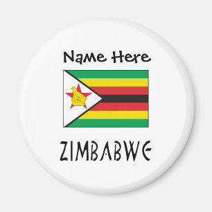 Zimbabwe Zimbabwean Flag Personalised Magnet