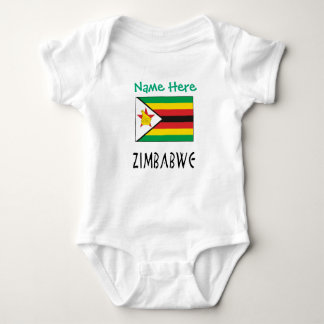 Zimbabwe Zimbabwean Flag Personalized Text Baby Bodysuit