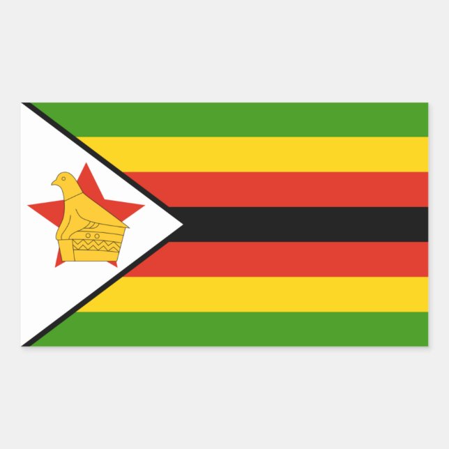 Zimbabwe/Zimbabwean Flag Rectangular Sticker (Front)