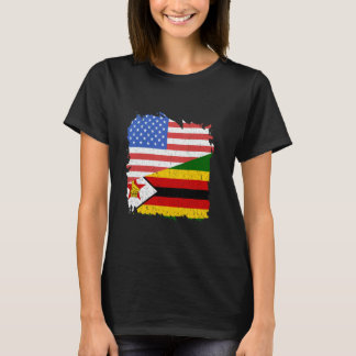 Zimbabwe Zimbabwean Roots USA America Zimbabwean F T-Shirt