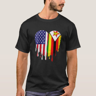 Zimbabwean American Patriot Grown Country Melting T-Shirt