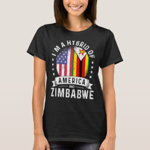 Zimbabwean American Patriot Grown Flag Humor T-Shirt