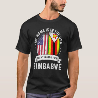Zimbabwean American Patriot Grown Proud Home USA F T-Shirt