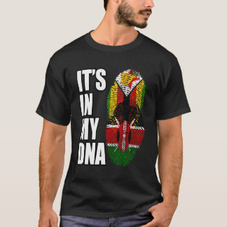 Zimbabwean And Kenyan Mix Heritage Dna Flag T-Shirt