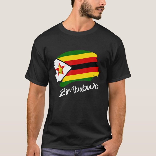 Zimbabwean Flag Zimbabwe T-Shirt (Front)