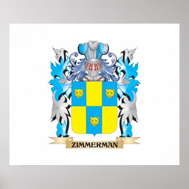 Zimmerman Coat of Arms - Family Crest Poster (Front)