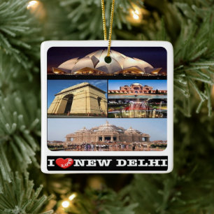 zIN005 i love NEW DELHI, India, Asia, Ceramic Ornament