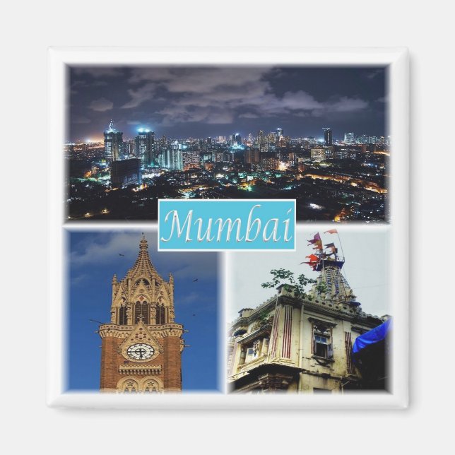 zIN015 MUMBAI BOMBAY, India, Asia, Fridge Magnet (Front)