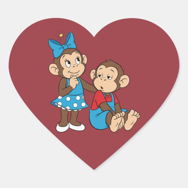 Zina and Mimo: Love and indifference Heart Sticker (Front)