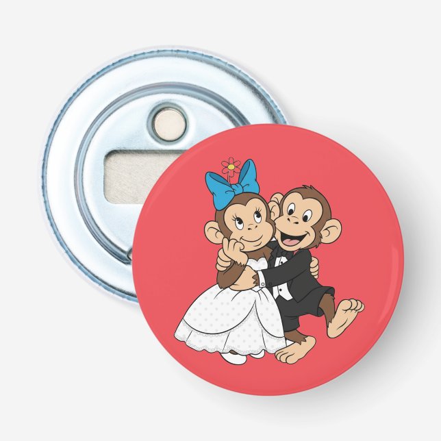 Zina & Mimo are the bride and groom. Bottle Opener (Front)