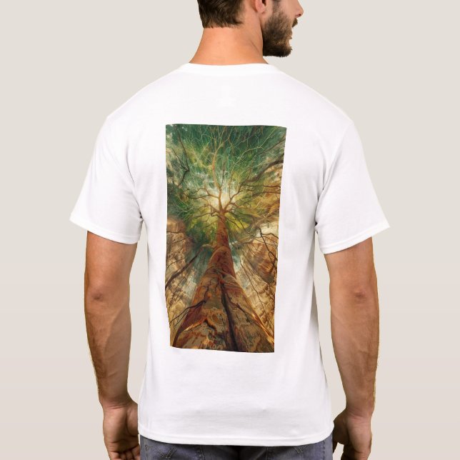 Zing Quasar Tree Colourful Energy Universe T-Shirt (Back)