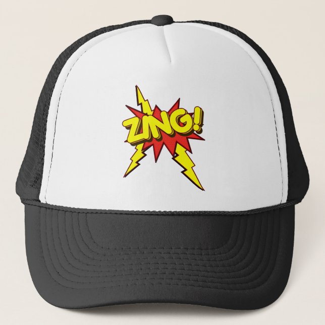 Zing, Zap, Pow!!! Trucker Hat (Front)