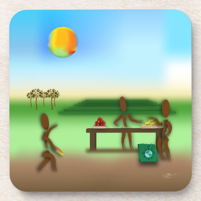 Zinglees ~ Farmer's Market Coaster (Front)