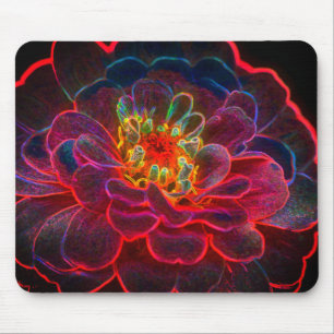 Zinnia Abstract Flower Art  Mouse Pad