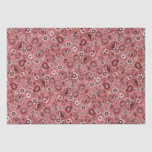 Zinnia and Paisley in Red Tissue Paper