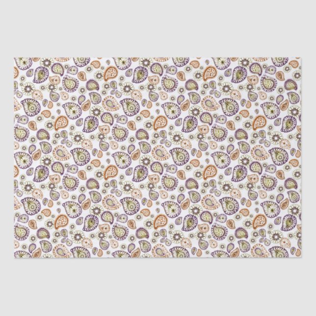 Zinnia and Paisley Tissue Paper (Front)