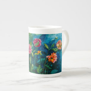 Zinnia bone china mug
