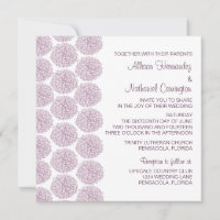 Zinnia Border Wedding Invite, Purple