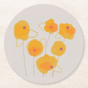 Zinnia bouquet design Paper Coaster