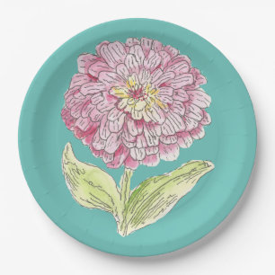 Zinnia Burst Paper Plate