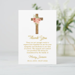 Zinnia Cross Sympathy Thank You Card