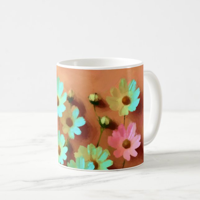 Zinnia Elegans Flowers Coffee Mug (Front Right)
