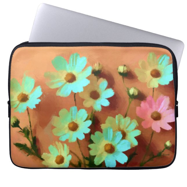 Zinnia Elegans Flowers Laptop Sleeve (Front)